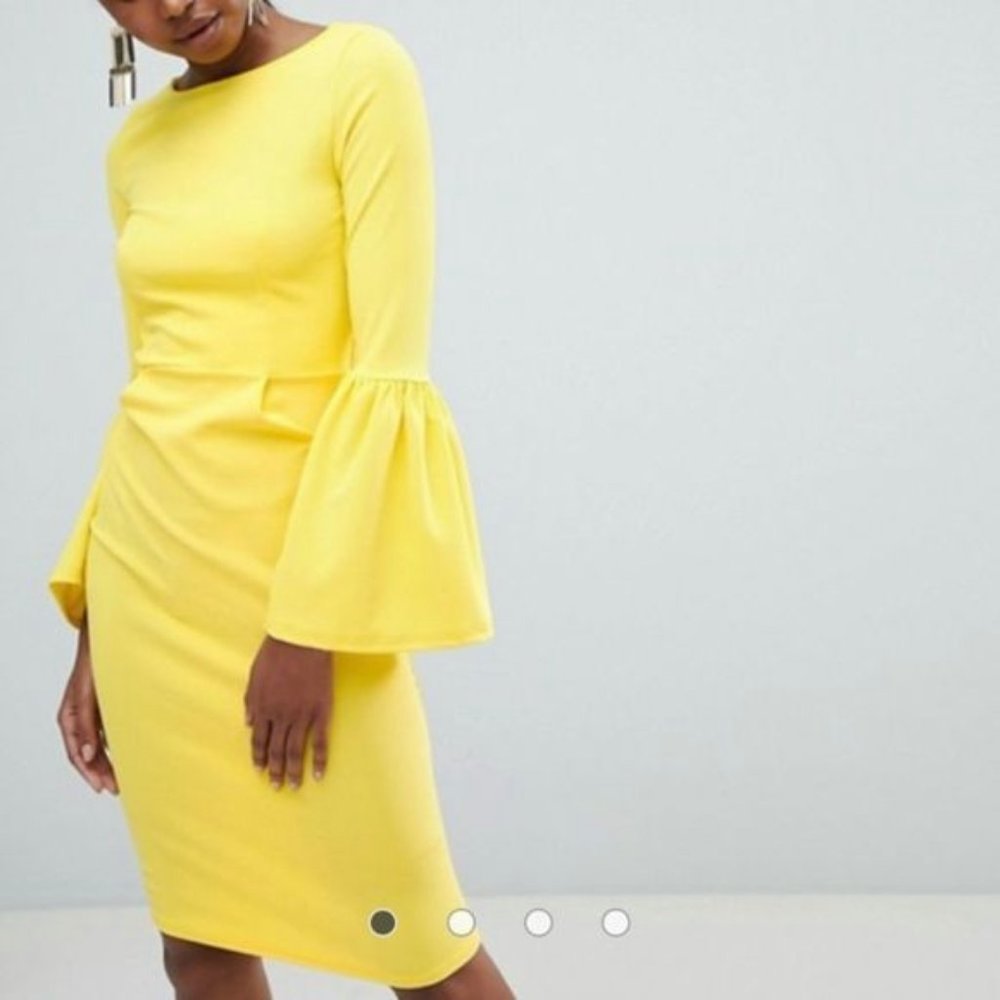 Club L Pencil Dress with Trumpet Sleeve